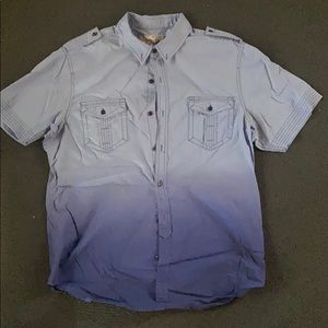 Ombre short sleeve button down shirt